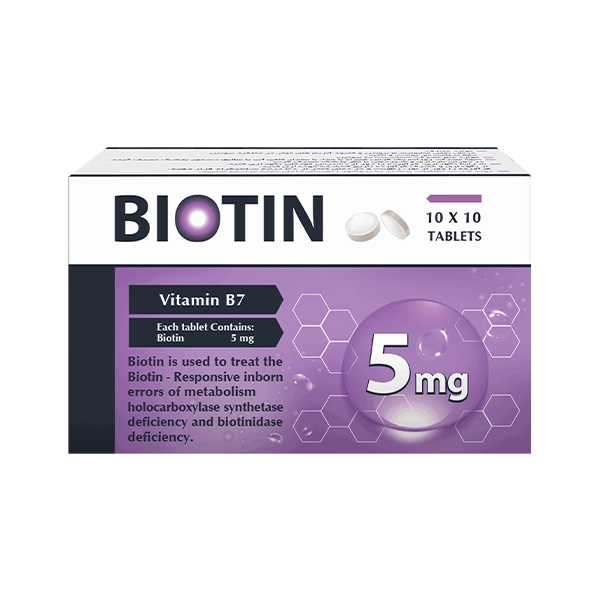 مکمل عمومی Biotin 5mg Tab برند Vana