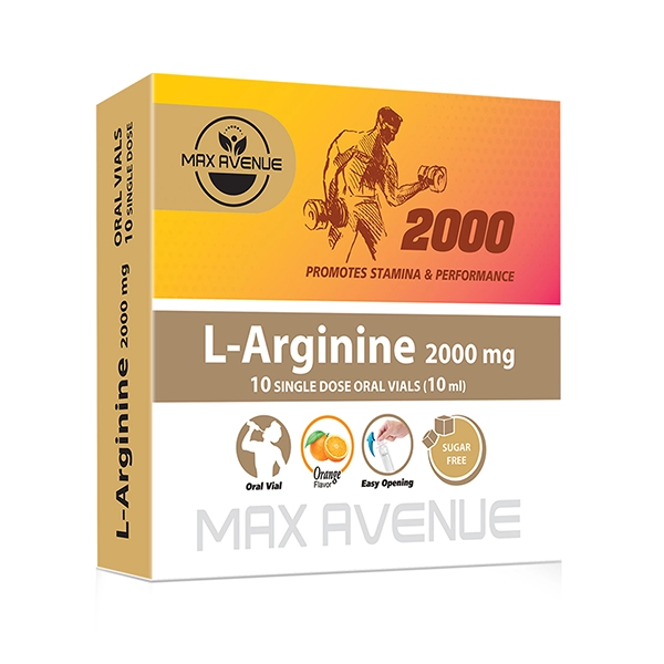 مکمل تغذیه ای L-Arginine 2000mg Vial برند Max Avenue