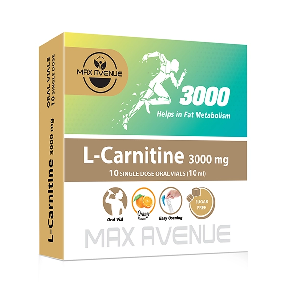 مکمل تغذیه ای L-Carnitine 3000mg Vial برند Max Avenue